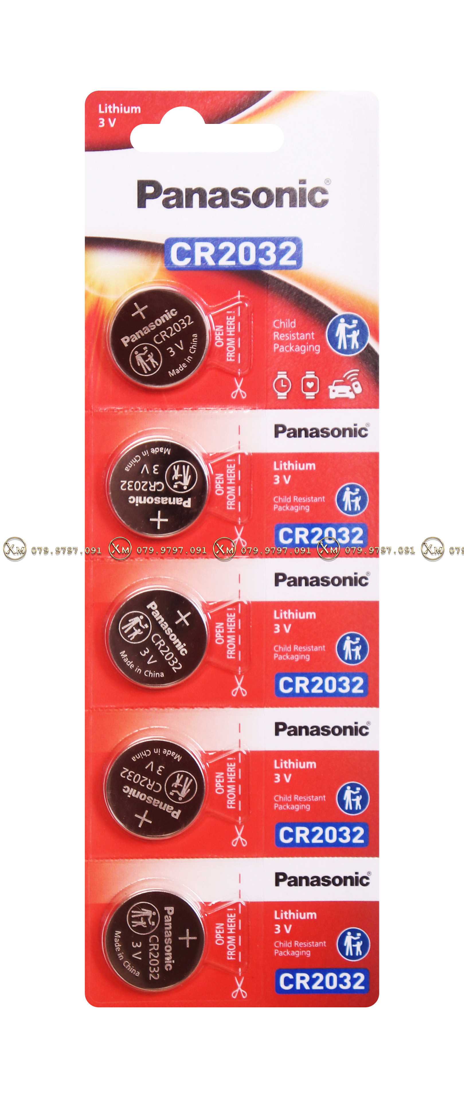 Pin panasonic cr2032 chính hãng - 1 vỉ 5 viên