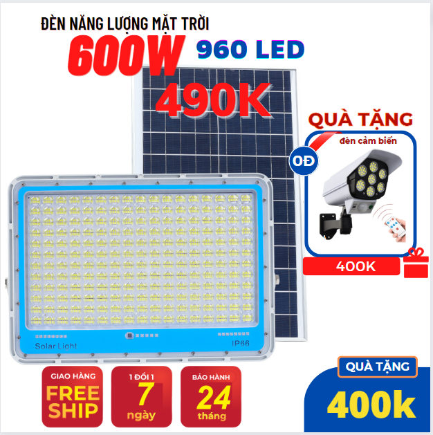 QUÀ 400K Đèn năng lượng mặt trời, đèn năng lượng mặt trời tự sáng 600W 400w 300w 200w - Có chế độ bật tắt tự động, IP66 chống nước IP67