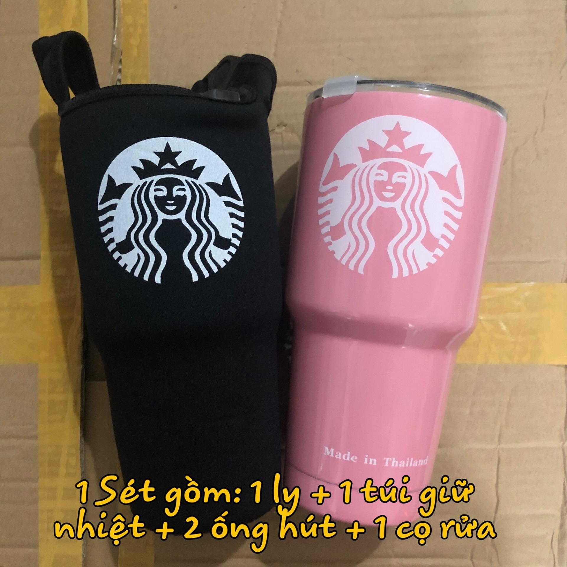 Ly giữ nhiệt inox cao cấp thailand Starbucks Hồng 900ml
