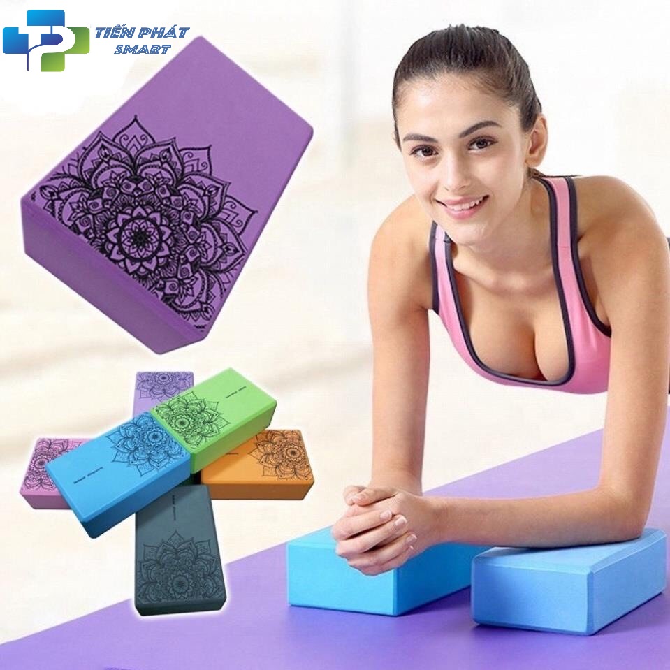Gạch tập Yoga 300g cao cấp EVA, cục Block Yoga in Hoa Mandala Cứng gấp 3 lần loại gạch tập thông thư