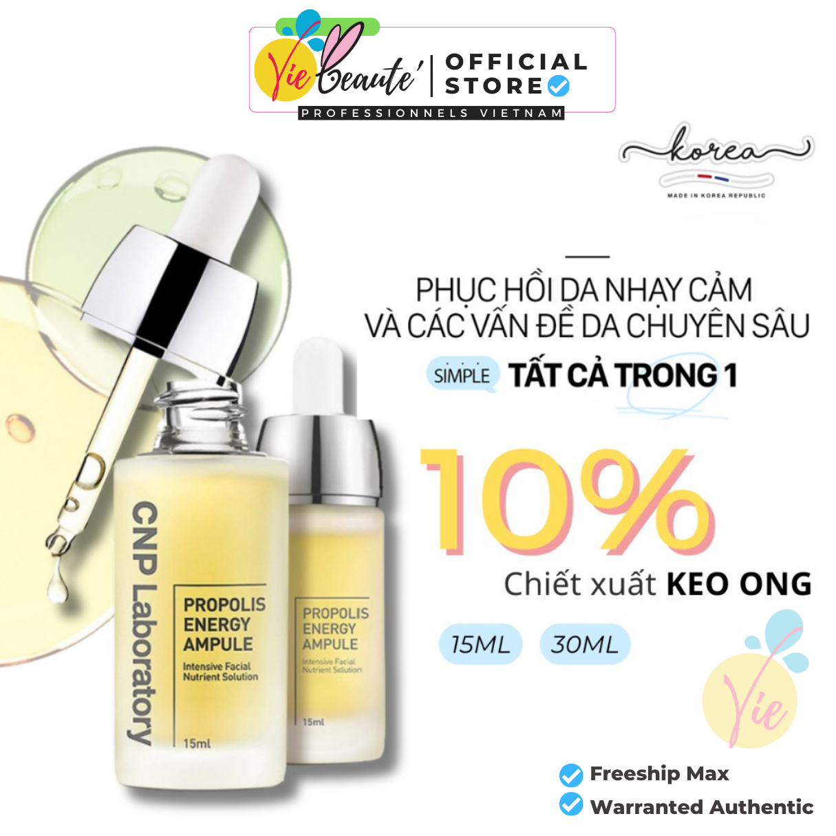 Serum CNP Keo Ong Laboratory - Tinh chất dưỡng da, phục hồi làn da - CNP Laboratory Propolis Energy Ampule