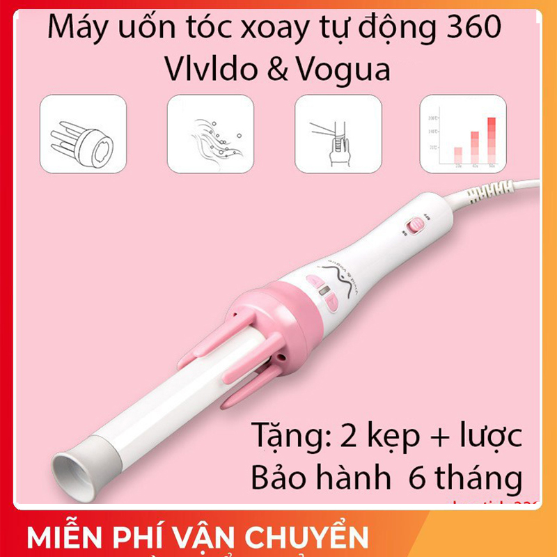 [HCM]Máy Uốn Xoay Tự Động 360 Độ Máy Uốn Tóc Đa Năng Máy Làm Tóc Xoăn Tại Nhà Tặng 1 lược và 2 kẹp phân tóc Không gây tổn thương cho tóc Sản Phẩm Bảo Hành Uy Tính 1 Đổi 1- Mã SP 6313