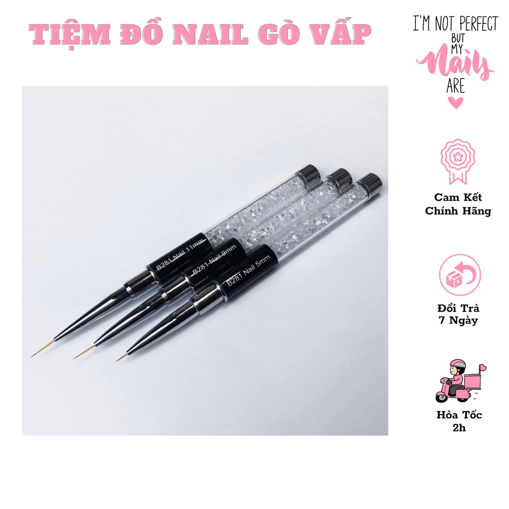 Cọ vẽ nét cán đá 3 cỡ 5mm 9mm 11mm