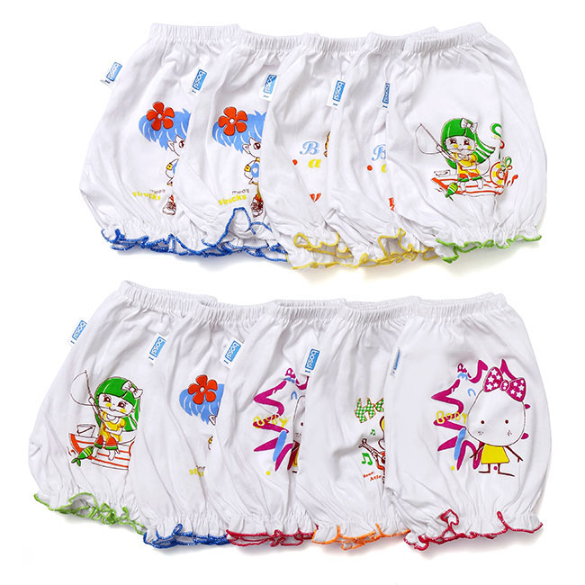 Combo 5 quần 100% cotton bossi nhúng lai thêu hình thú cho bé size 1