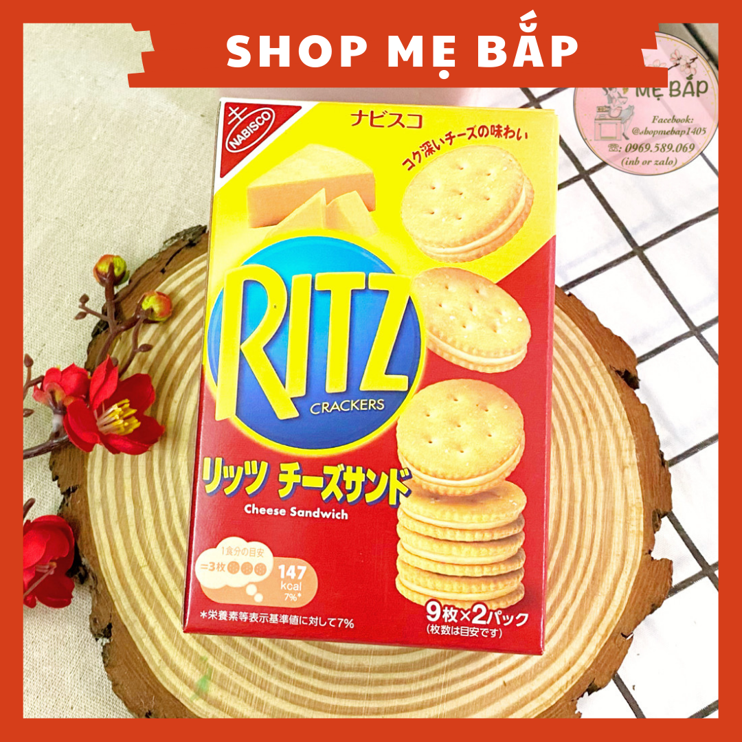 Bánh Quy Ritz Nhật Bản 160g - Bánh Quy Mặn Nhân Phô Mai Và Nhân Socola - Shop Mẹ Bắp [Date 04/2023]