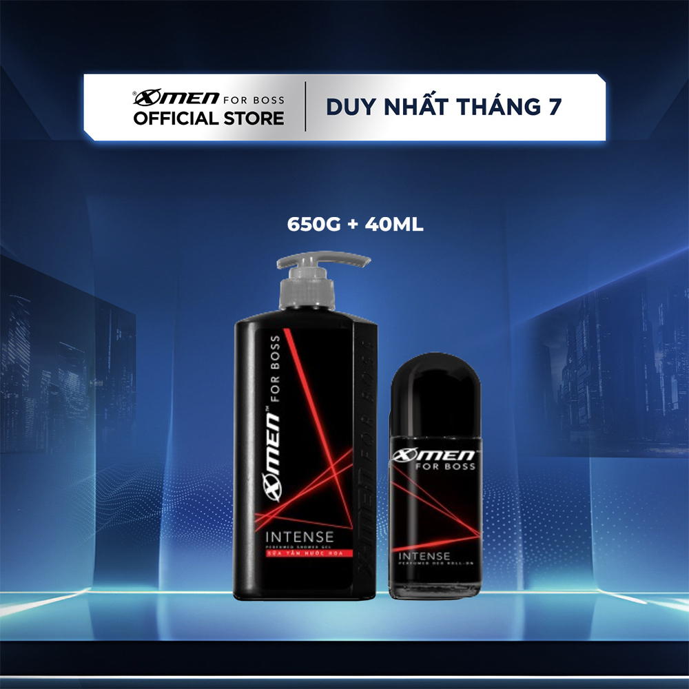 Combo sữa tắm x-men for boss intense 650g + lăn khử mùi x-men for boss intense 40ml