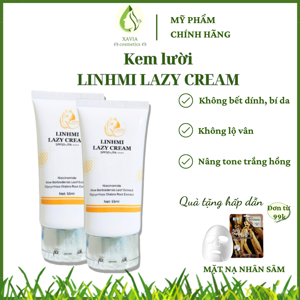 Kem lười LINHMI LAZY CREAM - Kem face lười LINHMI chống nắng, kem nền, make up dễ dàng, dưỡng da trắ