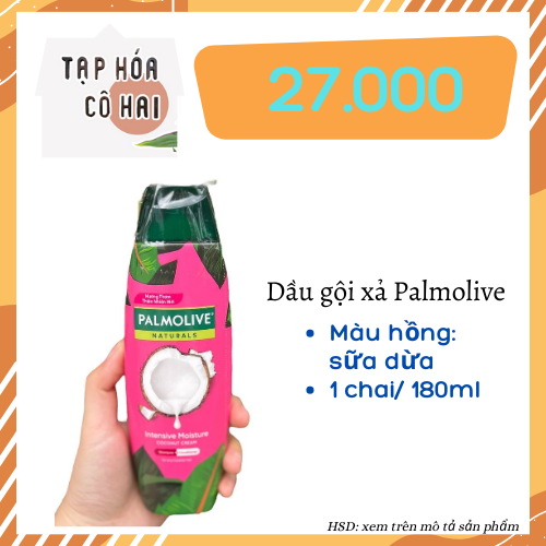 ⚡ dầu gội có dầu xả palmolive dưỡng ẩm sữa trái dừa và protein 180ml ⚡