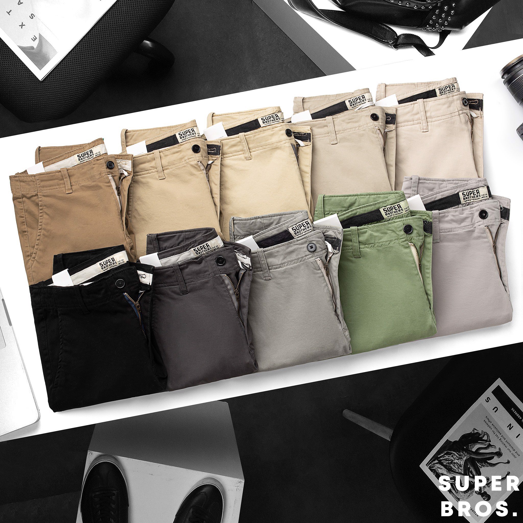 Short kaki chino super bros