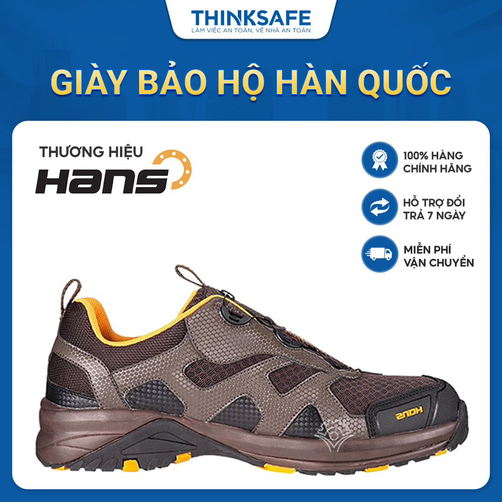 Giày bảo hộ lao động Hans HS-81 chống đinh dập ngón, chống trơn trượt giày lao động có núm vặn tiện lợi