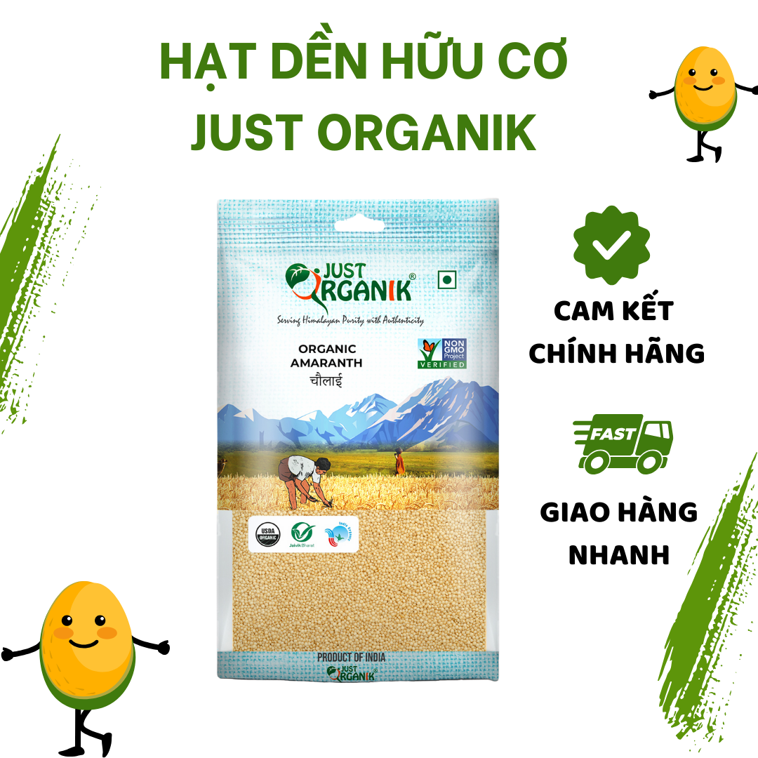 Hạt dền hữu cơ just organik ăn kiêng nấu cơm, cháo, súp làm nước sốt nhập khẩu ấn độ 500g