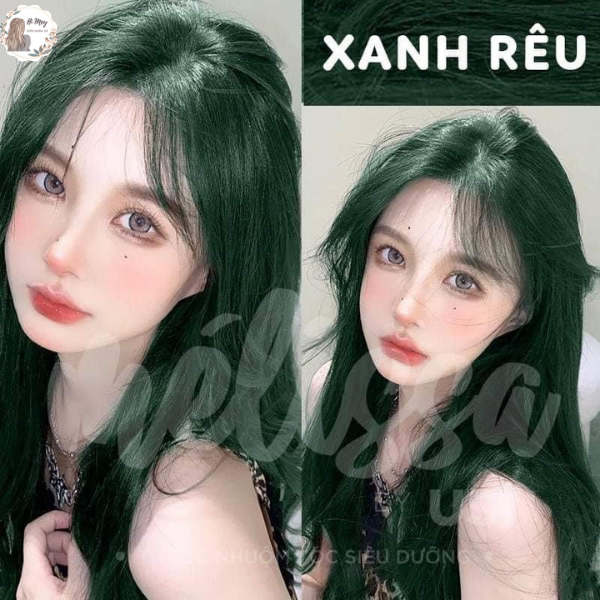 Thuốc Nhuộm Tóc Xanh Rêu Không Cần Tẩy