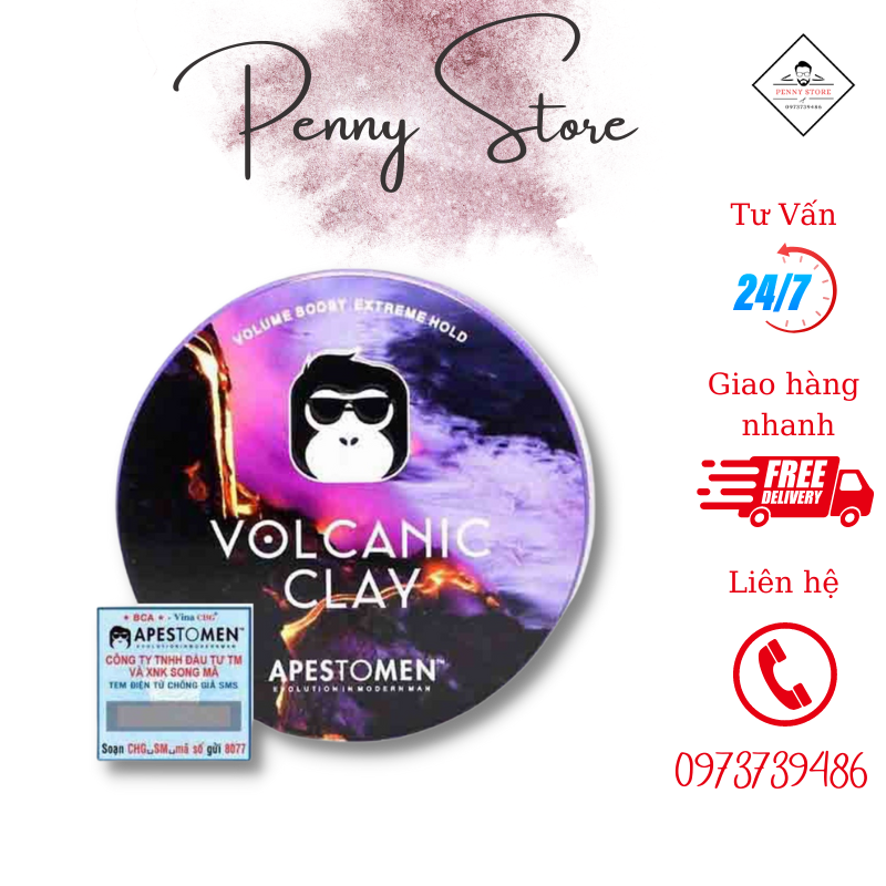 Sáp vuốt tóc apestomen volcanic clay tạo phồng, tạo kiểu, giữ nếp