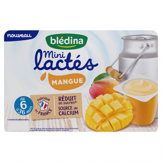 Sữa chua Bledina Pháp đủ vị 6x55g/vỉ vị xoài