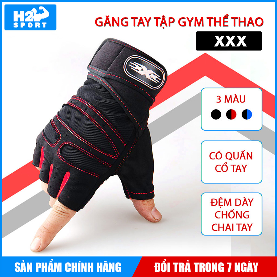 Găng tay tập Gym thể thao XXX có quấn cổ tay trợ lực