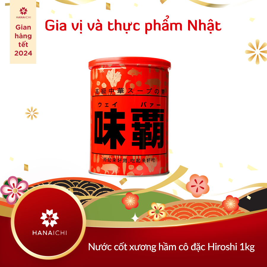 Nước Cốt Xương Hầm Cô Đặc Hiroshi 1kg Nội địa Nhật