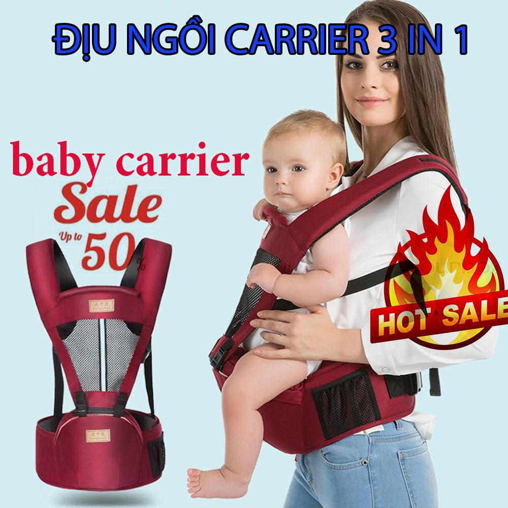 Địu ngồi Baby Carrier, Địu 3 tư thế Baby Carrier - an toàn cho bé, giá rẻ cho mẹ - ĐỊU NGỒI CARRIER BABY 3 IN 1 - Chất liệu nhẹ mềm mại - Địu ngồi giúp bé thoải mái - Giảm sốc NGAY TRONG HÔM NAY 50%