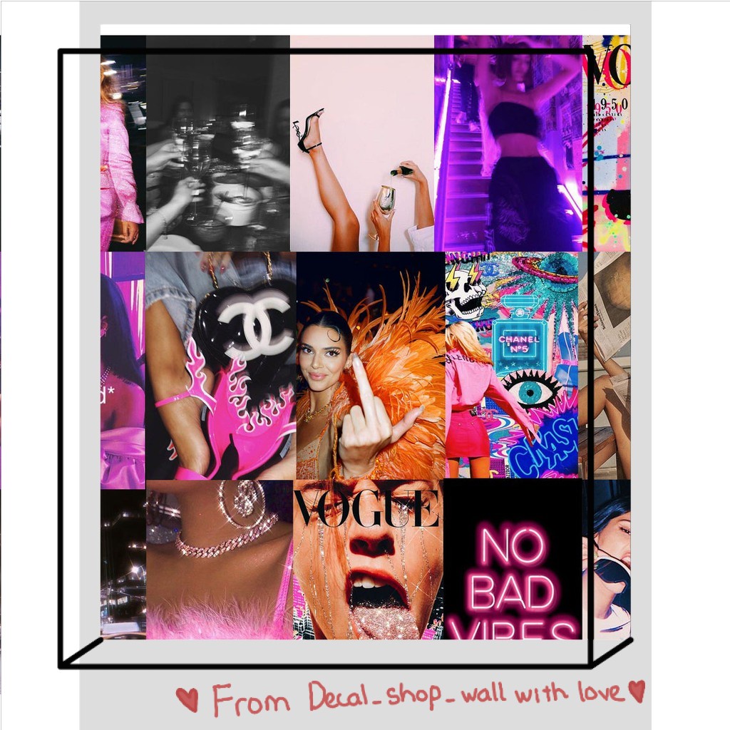 12 tấm Wall Collage dán tường trang trí phòng ngủ - theme Classy