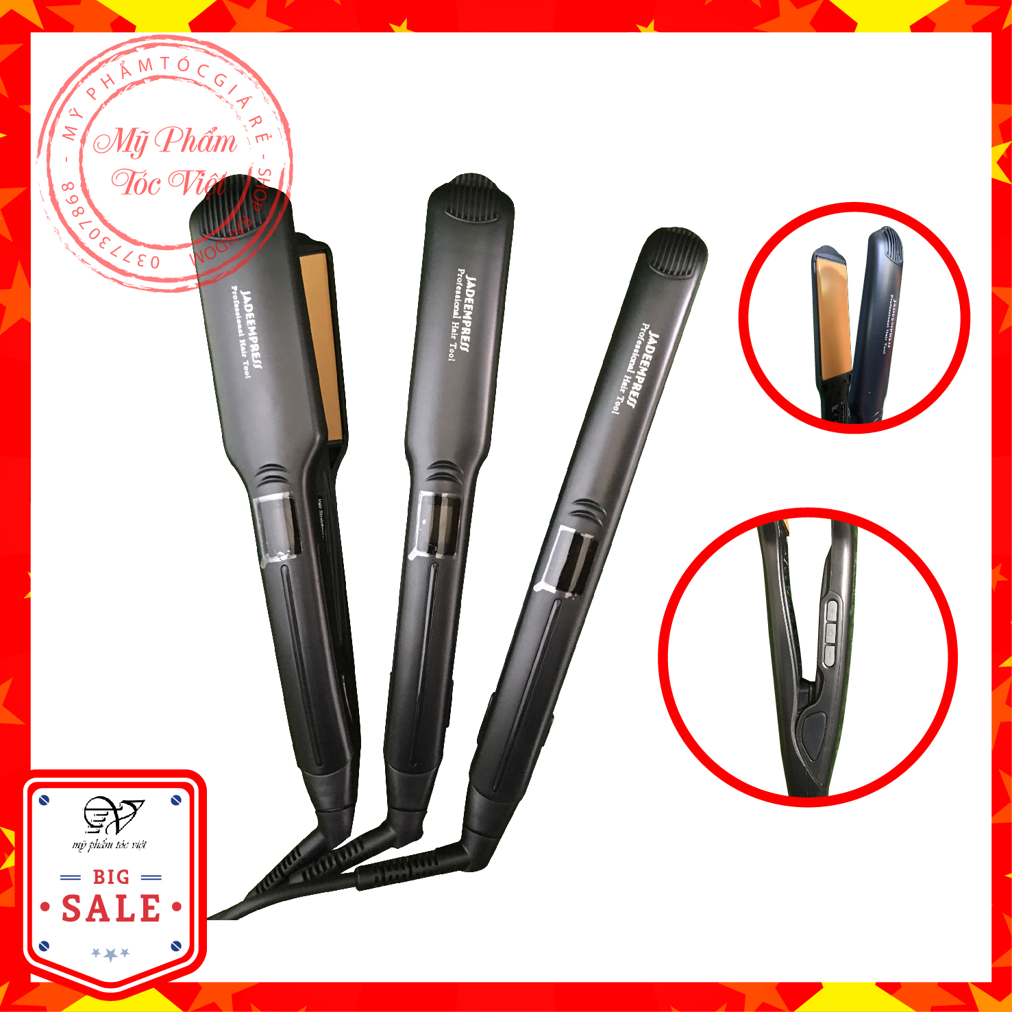 Máy kẹp duỗi, mày là tóc, máy ép tóc chuyên nghiệm, Máy duỗi tóc tokyo, jadeempress dành cho salon và cá nhân sử dụng, không cắn tóc, không rứt tóc