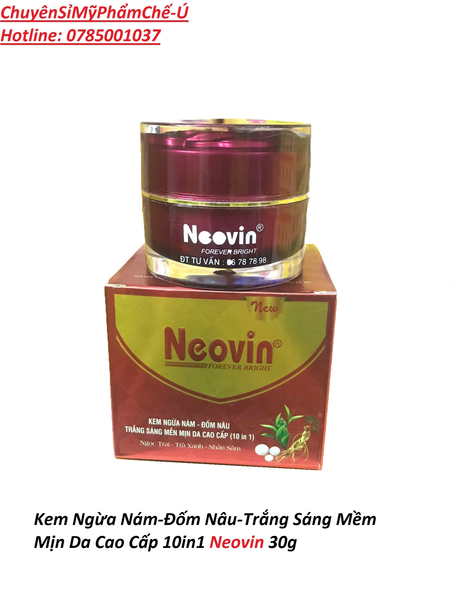 Kem Ngừa Nám-Đốm Nâu-Trắng Sáng Mềm Mịn Da Cao Cấp 10in1 30g Neovin