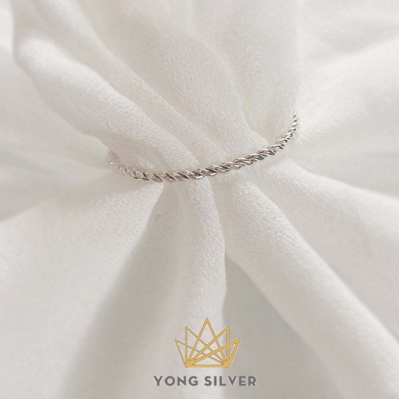 [Mã SKAMLTSM9 giảm 10% đơn 99K] Nhẫn bạc nữ 925 xoắn mảnh style đơn giản