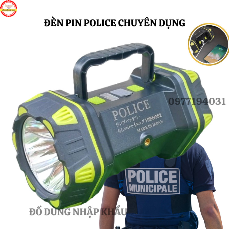 Đèn pin Police Japan đa chức năng siêu sáng chống nước- Hàng nội địa Trung xuất Nhật cực bền
