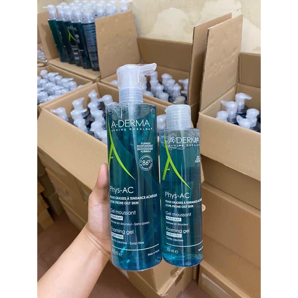 Sữa Rửa Mặt A-Derma Gel Moussant Purifiant Phys-Ac