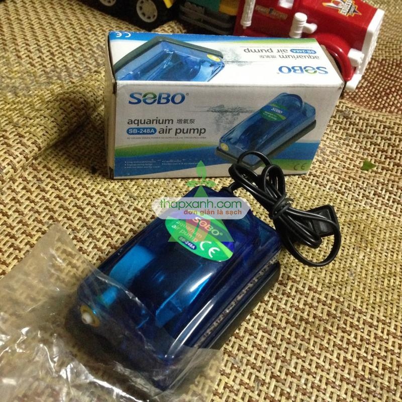 ┇ Bộ 2 máy sục khí SB-248A (Máy thổi sủi ô xy) dây 2 quả sục