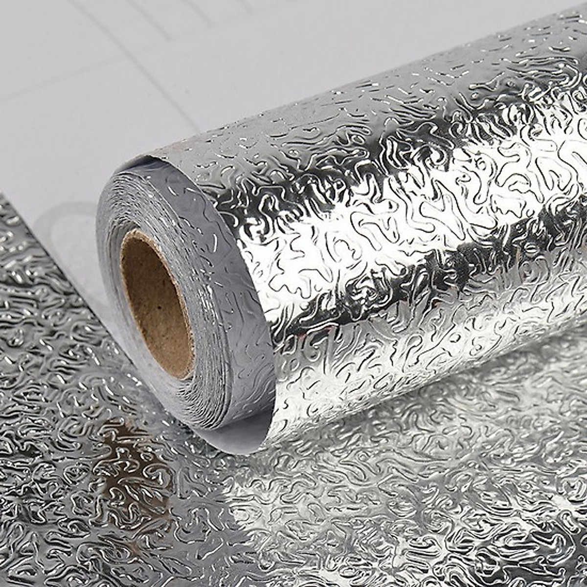 [HCM]Combo 2 Cuộn Giấy Bạc Dán Tường Tặng Kèm 3 Khăn Lau Bếp