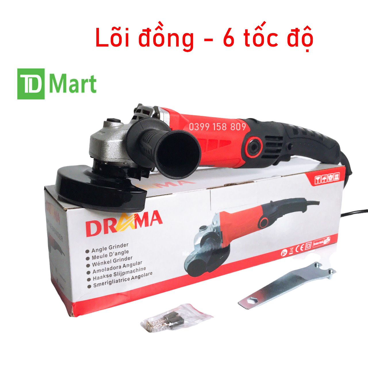 Máy mài góc drama 900w có chỉnh tốc - lõi đồng 100%