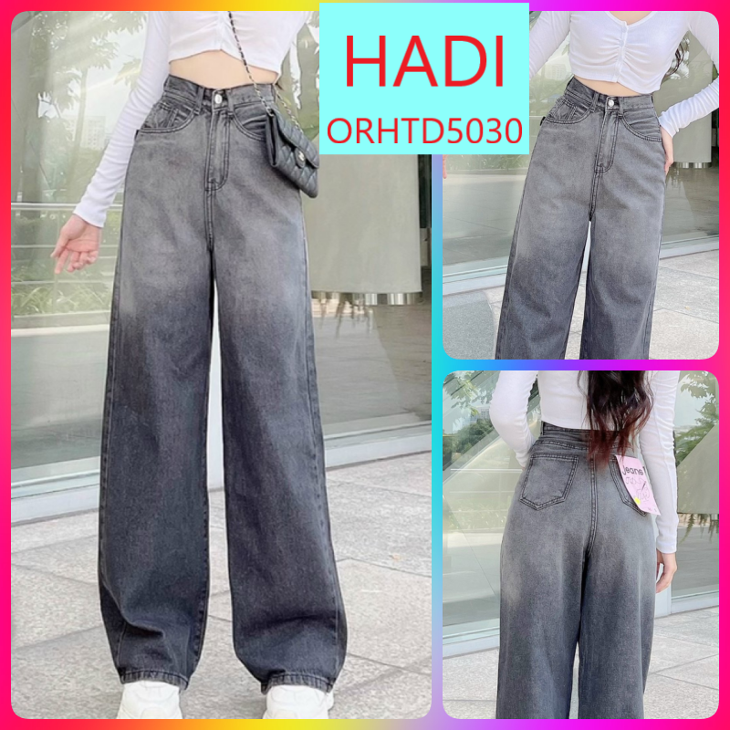 [ VIDEO CÀO CỒN ] QUẦN JEANS ỐNG RỘNG NỮ LƯNG CAO LOANG MÀU XÁM FORM DÀI RỘNG CAO CẤP HADI FORM SIÊU ĐỈNH PHONG CÁCH THỜI TRANG CỰC HOT HIT