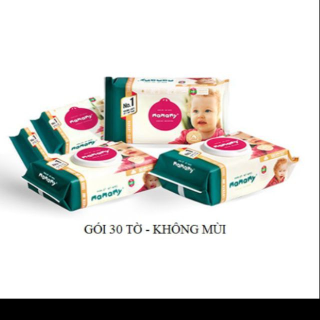 KHĂN ƯỚT EM BÉ MAMAMY 30 TỜ (ko mùi, có mùi)