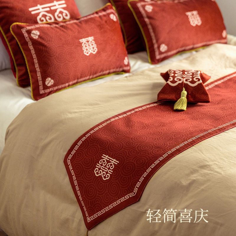 （HOT) Bàn Tiệc Cưới Màu Đỏ Bàn Trà Đám Cưới Khăn Trải Bàn Trà Lễ Hội Đám Cưới Kiểu Trung Quốc Mới