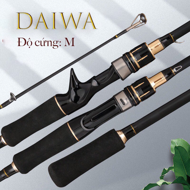 Cần câu lure máy ngang và máy đứng carbon DAIWA đen vàng