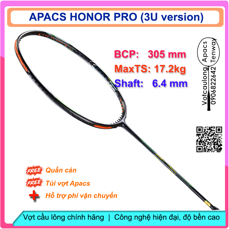 Vợt cầu lông Apacs Honor Pro - 3U Vợt 3U thân đũa công nghệ mới