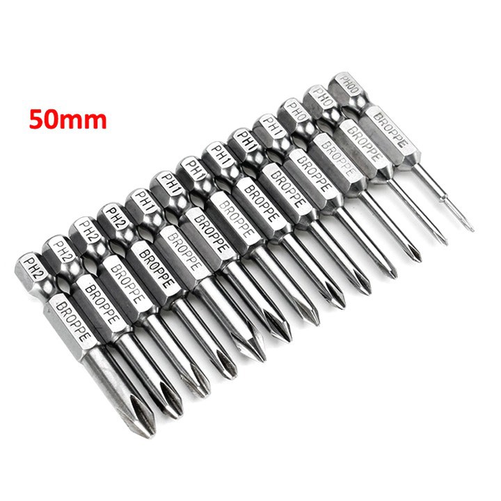 Bộ 13 mũi tô vít 4 cạnh chuôi lục giác dài 50mm cho khoan