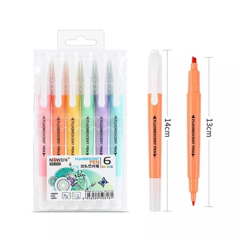 Vỷ 6 bút dạ quang màu pastel