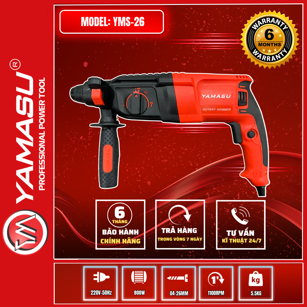 Máy khoan bê tông đảo chiều yamasu yms-26