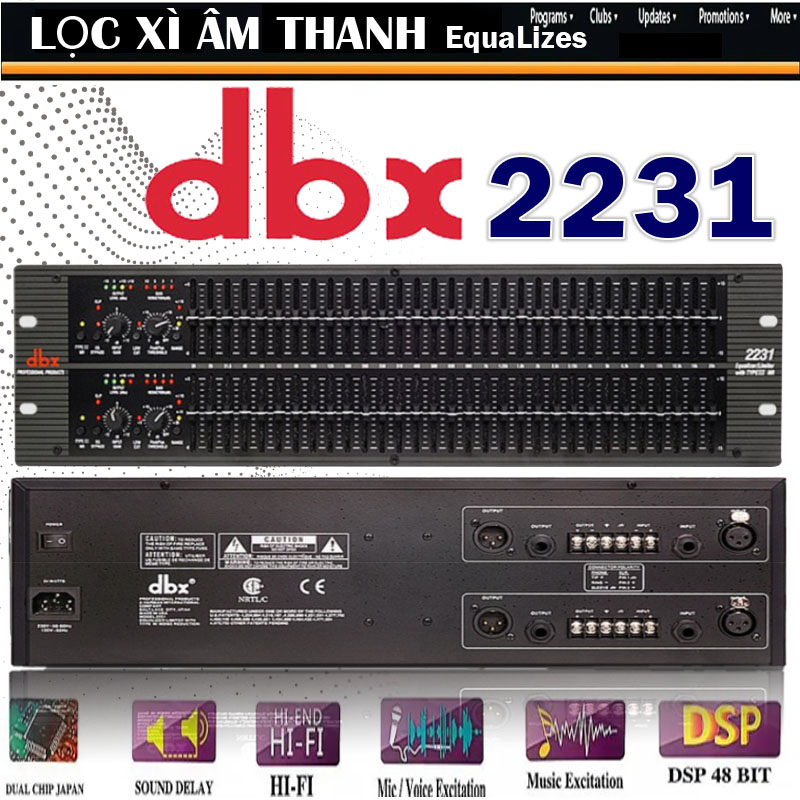 Lọc Xì EquaLizes 2231 Và 231,Với 32 band mỗi kênh 2 kênh 64 Band Khả Năng Lọc Tiếng Đỉnh Cao Và Phân Bổ Tần Số Cắt Đi Những Dải Xấu Nâng Cao