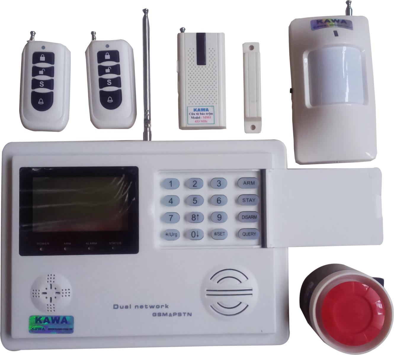 Bộ báo động không dây dùng SIM và Line điện thoại Kawasan KW-262SL