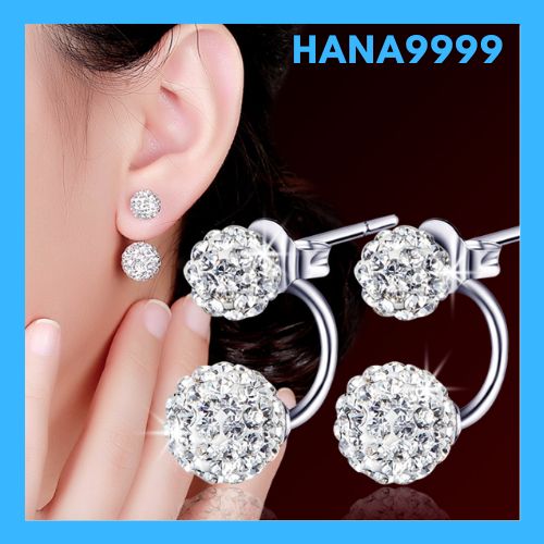 Bông tai nữ bạc 925 đính đá pha lê sang trọng kèm video
