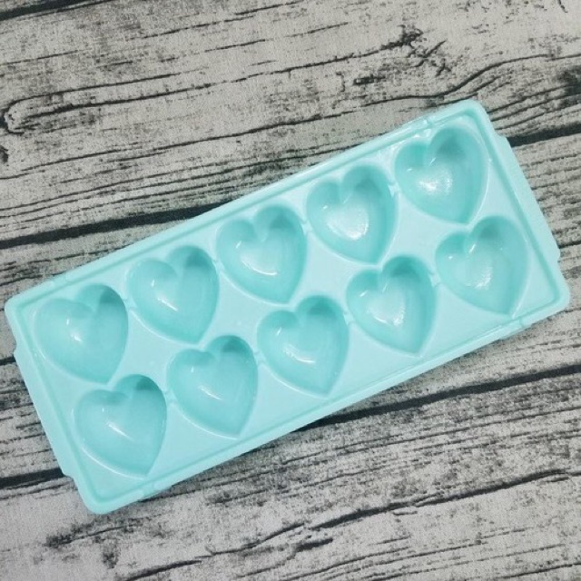 Khuôn rau câu, thạch trà sữa hình tim - 10 ô