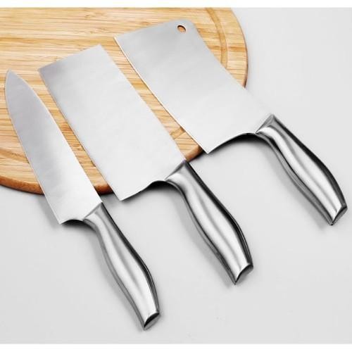 Bộ 3 dao inox đúc nguyên chiếc - cn252 bộ dao inox 3 món loại đẹp - dao chat xuong, dao nha bep. dao sieu ben, bo dao nha bep