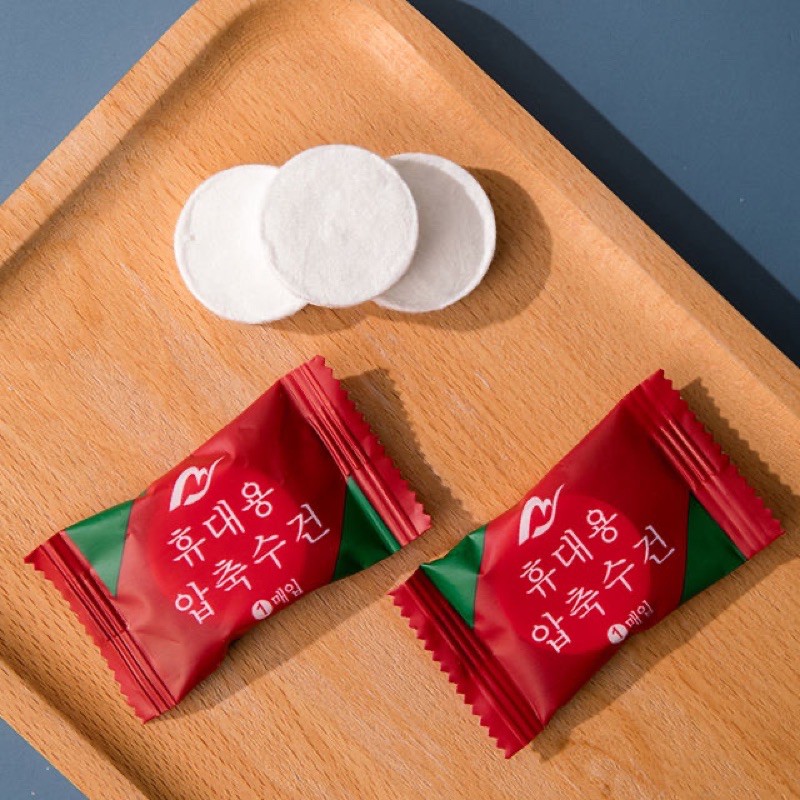 Khăn mặt nén du lịch, khăn lau mặt khô, khăn mặt dùng 1 lần hình kẹo mềm và kháng khuẩn mimomart HN