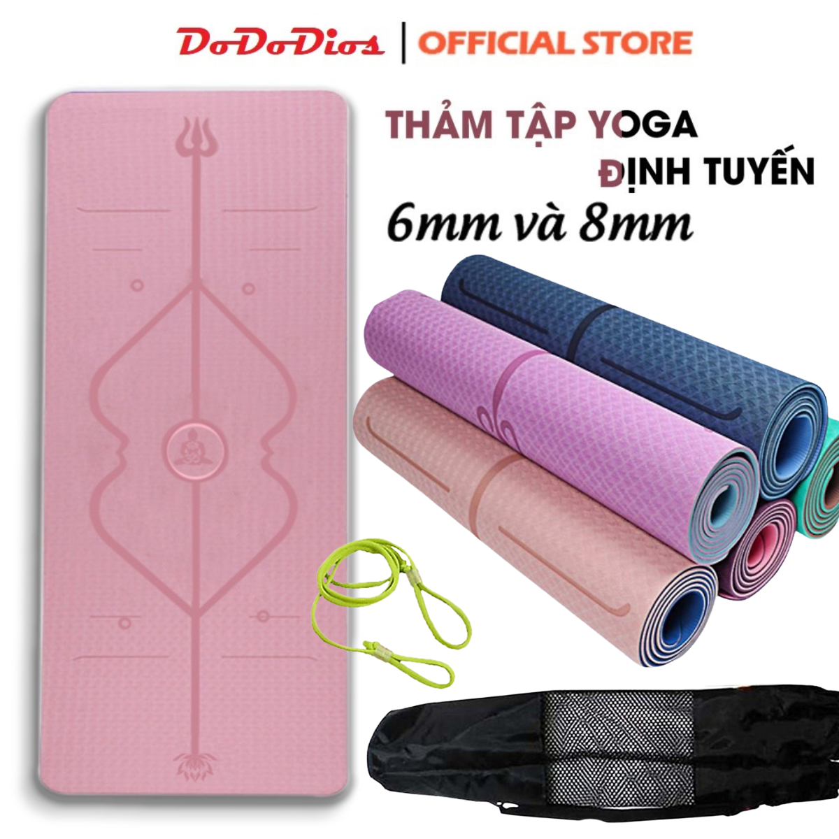  Thảm Yoga Thảm Tập Gym Định Tuyến Tại Nhà TPE Cao Cấp - Thảm Tập Yoga Chống Trượt Trọng Lượng Siêu Nhẹ T1 - Chính hâng dododios 