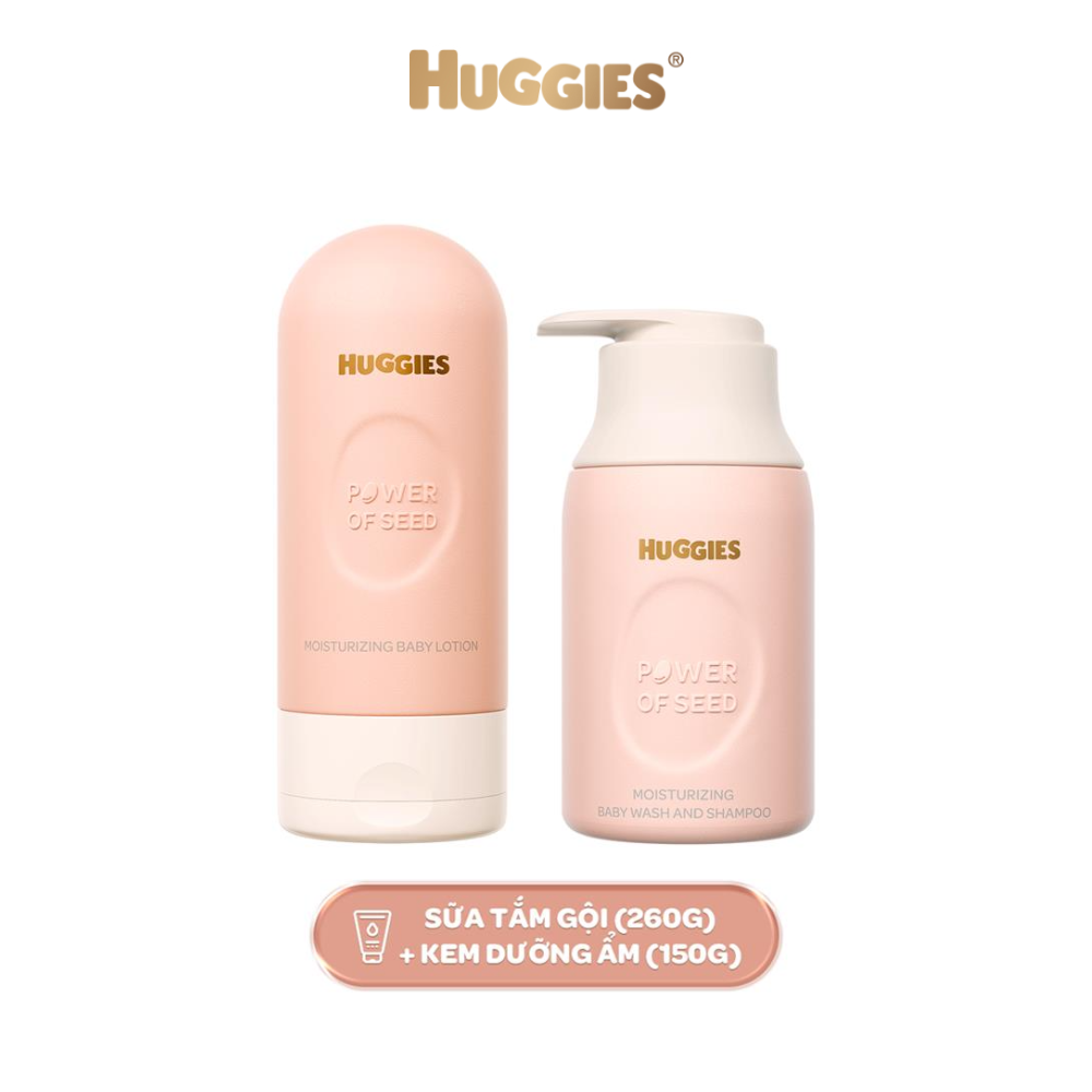 Combo 1 Sữa Tắm Gội và 1 Kem Dưỡng Ẩm Huggies