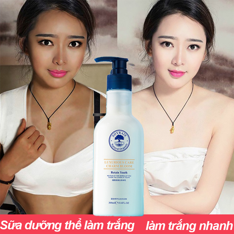 Sữa tắm dưỡng ẩm sữa dưỡng thể làm trắng da Kem làm trắng da 300ML chăm sóc da tẩy tế bào chết Sữa tắm nước hoa thơm lâu kem body siêu trắng kem body cốt ủ siêu trắng kem trộn trắng da body Hydrat trắng nhanh kem trộn