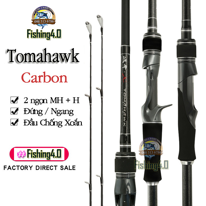 Cần câu lure Tomahawk 2 ngọn MH + H / giá rẻ siêu khỏe