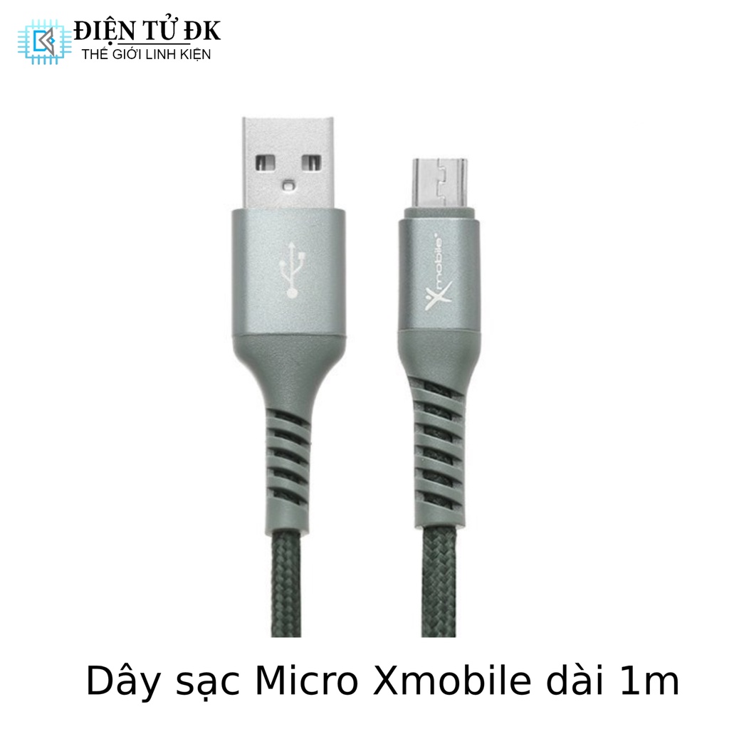 Cáp micro 1m xmobile ltm-02 xanh rêu hàng chính hãng 100%