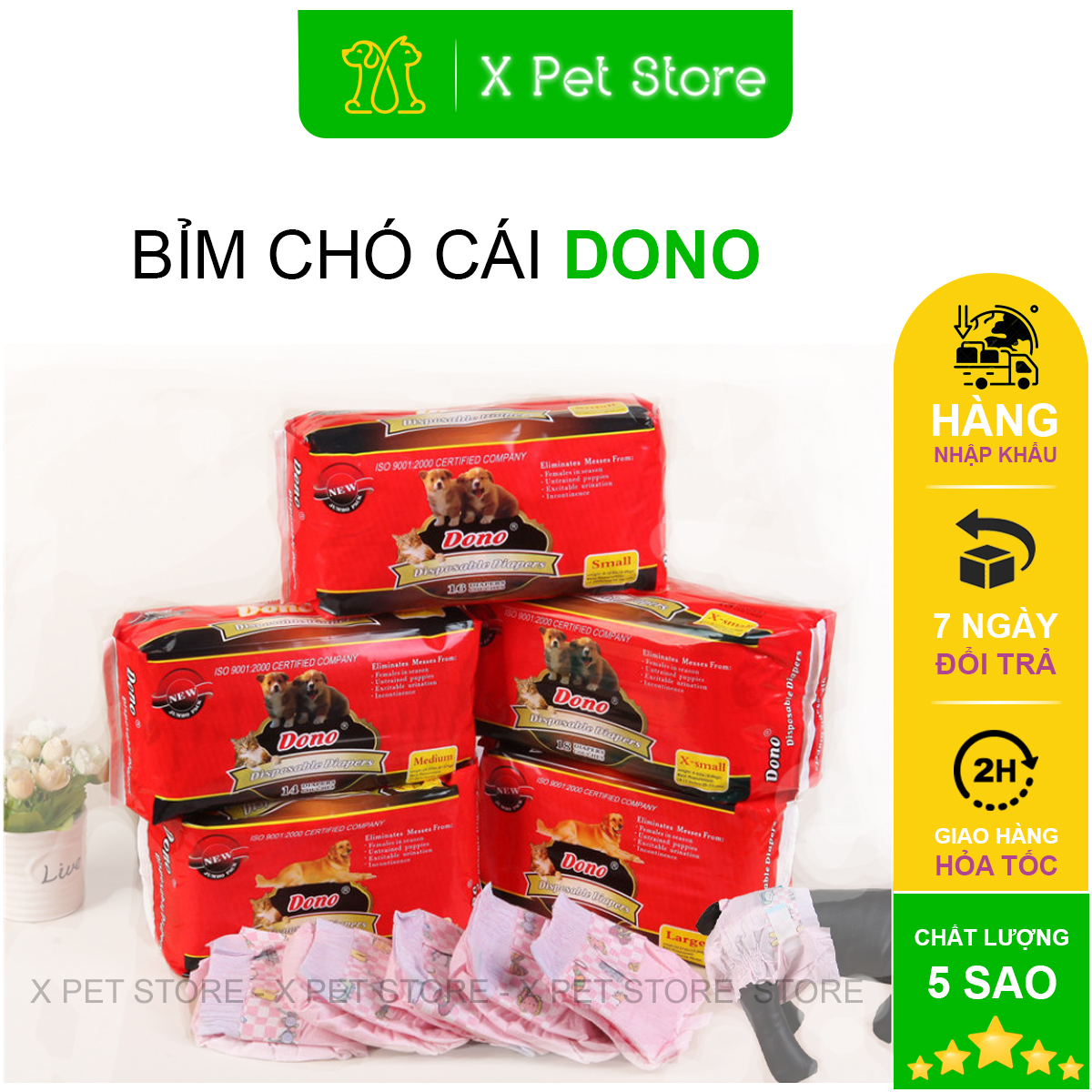 Bỉm chó cái dono, bỉm dành riêng cho chó cái, hàng nhập khẩu chất lượng cao